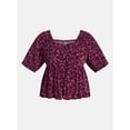 thumbnail image 5 of Terra & Sky Women's Plus Peplum Sweetheart Top, Sizes 0X-5X, 5 of 5
