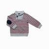 Boy's Sweater Red Shawl-Collar Striped 18 Months