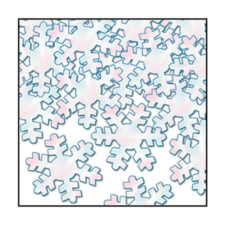 Club Pack of 12 Opalescent Fanci-Fetti Snowflake Christmas Celebratin Confetti Bags 1 oz.