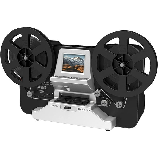 8mm & Super 8 Reels to Digital MovieMaker Film Sanner Converter, Pro Film  Digitizer Machine with 2.4 LCD, Black (Convert 3 inch and 5 inch Film reels  into Digital) with 32 GB