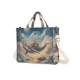 thumbnail image 7 of FORMRS Womens Corduroy Tote Bag Crossbody Shoulder Handbag with Pocket, Floating Whale, 7 of 7