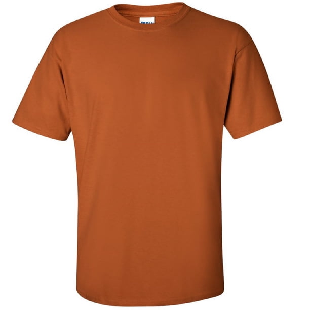 Gildan - Camiseta básica de manga corta Modelo Ultra Cotton para hombre caballero (Naranja Texas)