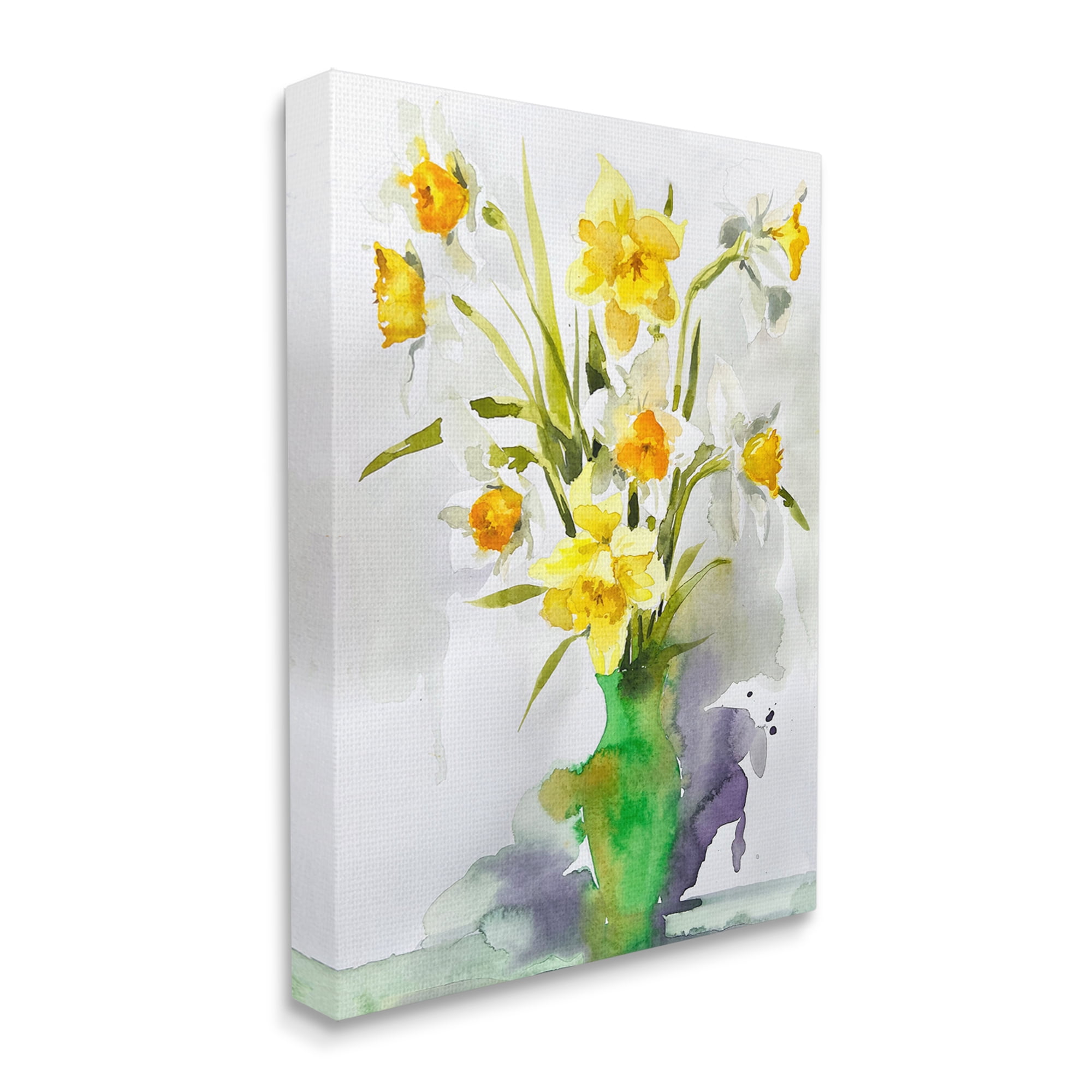 Stupell Industries Modern Daffodils Vase Botanical & Floral Painting Gallery Wrapped Canvas Print Wall Art, 36 x 48
