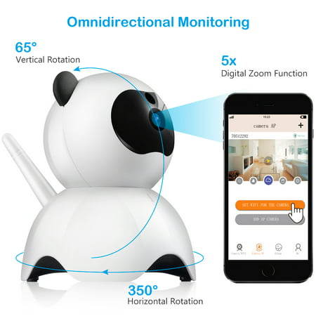 Wireless 1080P WiFi Baby Monitor Pet Camera, Alarm Home Security IP Camera, 2.4GHz, Two-Way Audio, Motion Detection, Pan 350°, Tilt 65° ,