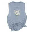thumbnail image 3 of Zedker Shirts for Women Sunflower or Flower Graphic Tank Top Casual Sleeveless Round Neck Summer Tee Gray Plus XXL, 3 of 3