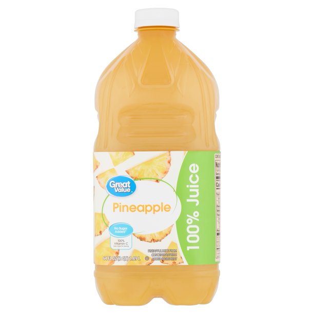 Great Value Pineapple 100 Juice, 64 fl oz