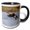 Black/White, variant on 3drose, Gadwall Drake Flying, 11oz Two-tone Yellow Mug