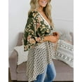 thumbnail image 2 of Sherrylily Women Floral Cardigans 3/4 Ruffle Sleeve Lightweight Flowy Boho Tie Loose Cover Ups, 2 of 4