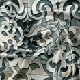 thumbnail image 7 of Ambesonne Vintage Valance & Curtain 3 Pcs Set, Renaissance Lattice Swirls, 55"x24", Dark Blue Grey and Dimgray, 7 of 7
