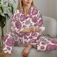 thumbnail image 6 of Lsque Rose Flowers Pattern Long Sleeve Pajama Set for Women - Soft 2-Piece Sleepwear and Loungewear Set with Pockets, Comfy Nightwear-X-Large, 6 of 7