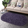 thumbnail image 5 of Junovo Ultra Soft Fluffy Bedroom Rugs Kids Room Carpet Oval Modern Shaggy Area Rugs 2.6' X 5.3',Gray Purple, 5 of 7