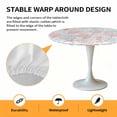 thumbnail image 2 of Elastic Fitted Round Tablecloth, Red Aqua Coastal Waterproof Stretch Table Cover for 45"-54" Tables, Sea Turtle Nautical Coral Summer Beach Washable Outdoor Tablecloths for Patio, Picnic, Camping, 2 of 9