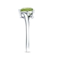 thumbnail image 3 of Rosec Jewels Natural Peridot Heart Engagement Ring 2 Carat (8 mm, AAA Grade) - Womens Peridot Diamond Ring with Bypass Shank, 18K White Gold, US 10.50, 3 of 8