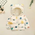 thumbnail image 2 of Mercatoo Winter Coat Toddler Baby Girl Boy Strawberry Print Bear Hood Puffer Jacket Light Zip Up Down Padded Jacket Coat, 2 of 4