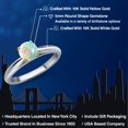 thumbnail image 2 of Gem Stone King 10K Two Tone Gold Simulated White Opal Solitaire Engagement Ring for Women | 0.50 Cttw | Round Cabochon 5MM | Gemstone October Birthstone | Size 8, 2 of 6