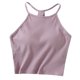 thumbnail image 1 of Camiseta sin mangas con hombreras de color liso para mujer - Sujetador de algodón con tirantes finos y cuello colgante, tallas S-XL, 1 of 3