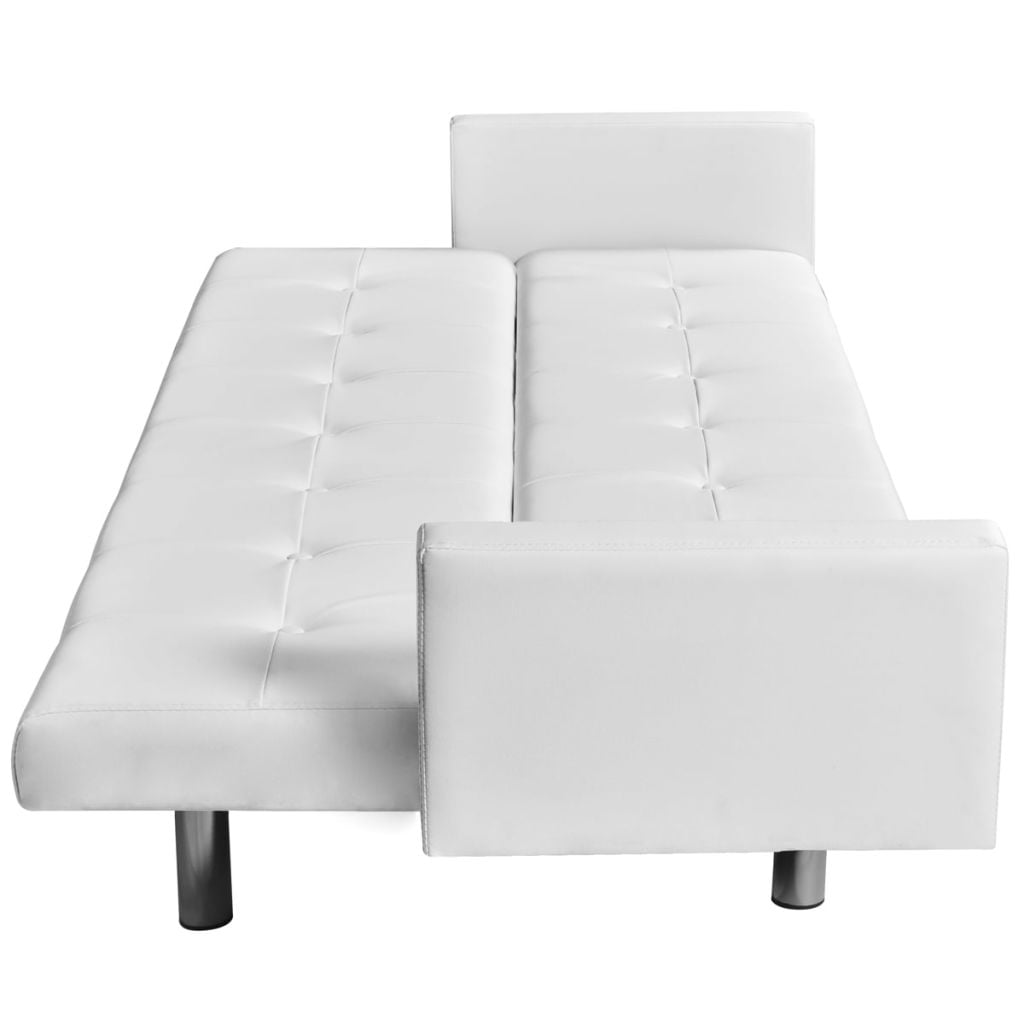 Kepooman Modern Folding Artificial Leather Sofa Bed for Home Office, White Kepooman Modern Folding Artificial Leather Sofa Bed for Home Office, White