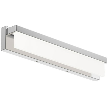 

LIGHTINN LED Bathroom Vanity Light Fixture Over Mirror 24.4 inch Modern Rectangle Finishing Stainless Steel Lighting Bar 4000K Daylight Wall Sconce (Chrome)