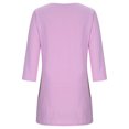 thumbnail image 4 of Birdeem Robe Femme Couleur Unie Manches 3/4 Été Col Rond Ample, 4 of 7