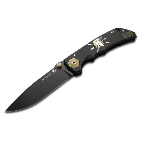 SPARTAN BLADES Harsey Folder SF5 Black Gold Logo Titanium CPM MagnaCut Pocket Knife