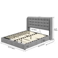 thumbnail image 4 of Dextrus Queen Size Platform Bed Frame with Hydraulic Lift Storage,No Box Spring Required,Gray, 4 of 5