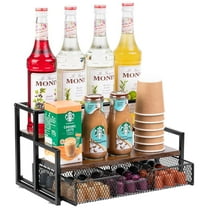 Wetheny Coffee Syrup Organizer for Coffee Bar, 3-Tier Coffee Station Organizer with K Cup Storage Basket for Countertop, Coffee Pod Organizer Coffee Accessories and Organizer