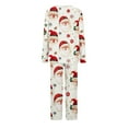 thumbnail image 4 of Lorytime Womens Christmas Pajamas Set Santa Claus Long Sleeved V-Neck Tops Elastic Waist Pants Casual Sleepwear, 4 of 4