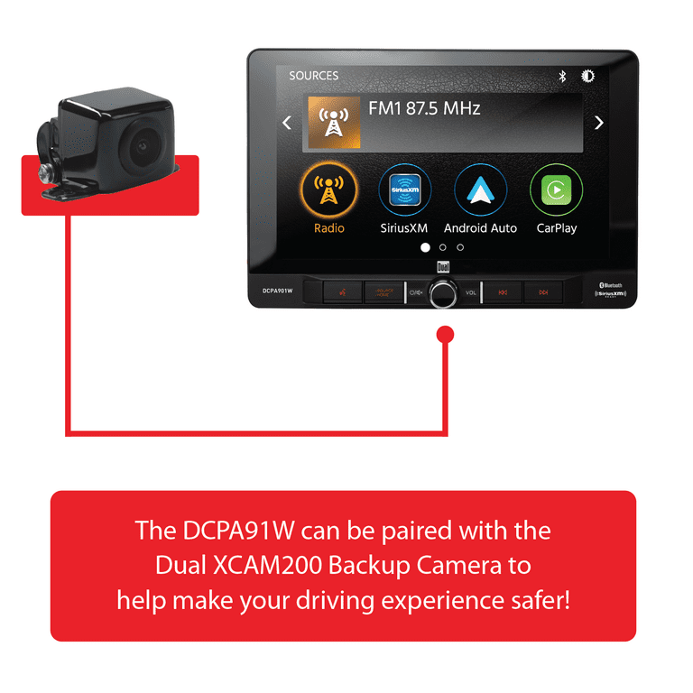 Dual Electronics DCPA901W 9-Inch Certified Apple CarPlay Android Auto Wired or Wireless | Single DIN Touchscreen Car Stereo Radio | Built-In Bluetooth