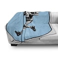thumbnail image 3 of Sports Soft Flannel Fleece Throw Blanket, American Football League Game Rugby Player Run Original Retro Illustration, Cozy Plush for Indoor and Outdoor Use, 50" x 60", Blue Black White, by Ambesonne, 3 of 6