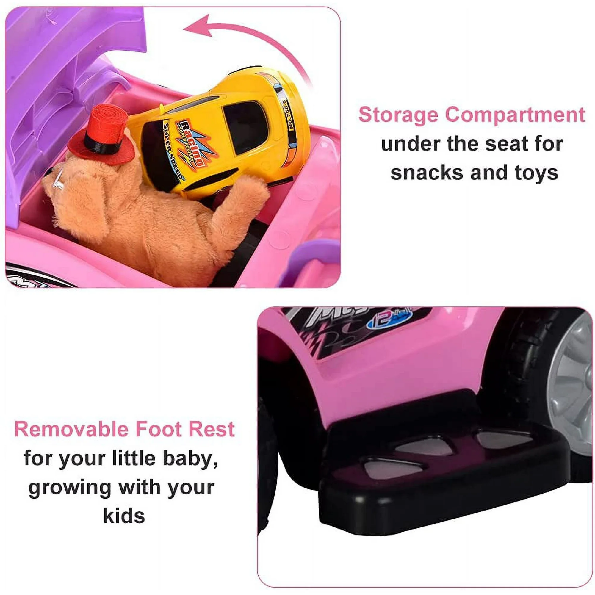 ChromeWheels 3 in 1 Ride on Toys Pushing Car Pink