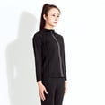 thumbnail image 4 of de sauna para mujer Chaqueta de sauna de sudor Gimnasio Entrenamiento de cinturo Entrenador Tops Talladora Cremallera Camisas de manga larga - Cremallera reflectante L Yinane Traje de sauna, 4 of 8