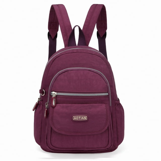 AOTIAN Mini Nylon Women Backpacks Casual Lightweight Small Daypack for Girls Purple
