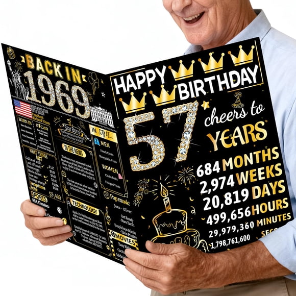 Tarjeta de cumpleaños Joycard 57th Jumbo con sobre de 57 años