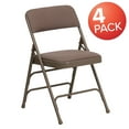 thumbnail image 2 of BizChair 4 Pack Curved Triple Braced & Double Hinged Beige Fabric Metal Folding Chair, 2 of 9