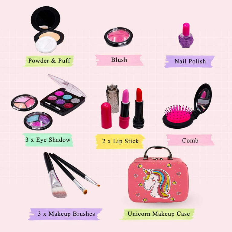 For Ideahome Kids Washable Makeup Girl Toys - Kids Makeup Kit For Girl, Real Make Up Set, Little Girls Makeup Kit For Toddler Kid Children Princess
