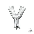 thumbnail image 2 of Anagram 78507 16 in. Letter Y Silver Supershape Foil Balloon, 2 of 2