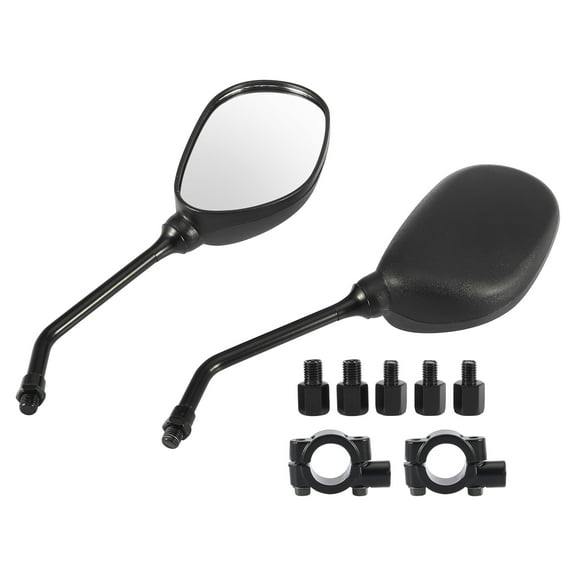 Unique Bargains 1 Set 4.8" ATV Motorcycle Adjustable Rear View Side Oval Shape Mirrors fits 7/8" Handlebar Mount, Black