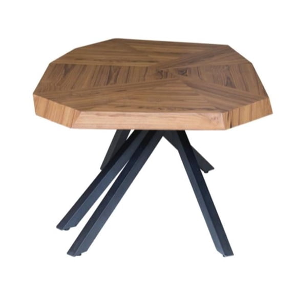 42 in. Free form Coffee Table, Brown & Dark Gray