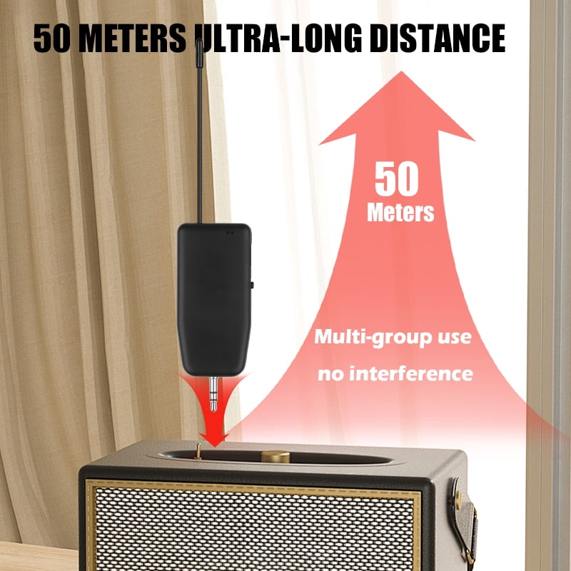 Wireless Violin Guitar Microphone System Clip On Instrument Receiver Transmitter 50 Meters Interview Meeting Lecture