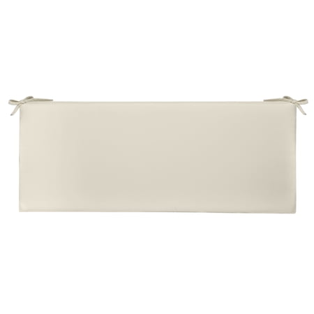 RSH Décor Indoor Outdoor 3” Foam Cushion with Ties (60” x 18” x 3”), Solid Ivory