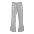 thumbnail image 7 of JTSRKL Girl's Leggings Stretchy High Waisted Flare Yoga Pants Bootcut Pants Tummy Control Basic Solid Color Full Length Bell Bottoms with Pockets Gray 15-16 Years, 7 of 7