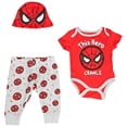 thumbnail image 1 of Spider-Man This Hero Crawls 3-Piece Bodysuit Set  and  Cap-3-6 Months, 1 of 2