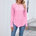 thumbnail image 4 of Fall Tops for Women 2025, Comdrip Tops for Women Long Sleeve Knit Crew Neck T Shirts Side Split Blosue Casual Loose Fit Fall Basic Tees Womens Long Sleeve Tops Pink XL, 4 of 9