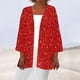 thumbnail image 1 of Cárdigan para mujer, verano otoño, brillante y brillante, estampado, manga larga, suelto, blusa informal, abrigo para mujer, 1 of 5