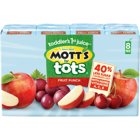 Mott's for Tots Fruit Punch Juice Drink, 6.75 Fl Oz Boxes, 8 (Best Fruit Juice To Drink)
