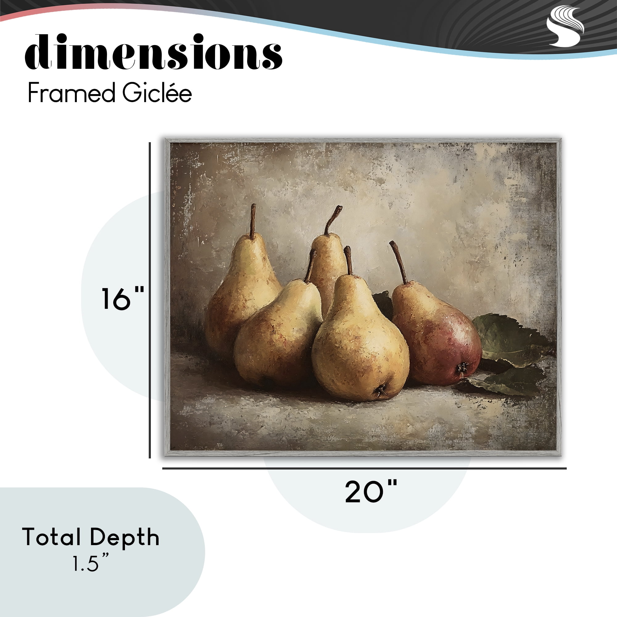 Stupell Industries Neutral Pear Still Life Gray Framed Giclee Art, design by Franklyn Gregory