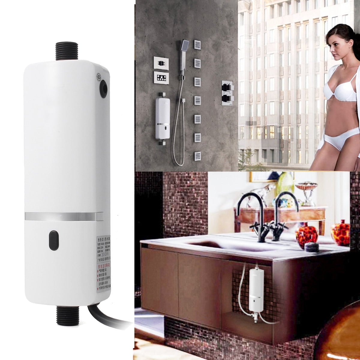 Instant Water Heater Electric Under Sink 220v 3000w Tankless Hot Water Heater For Shower Kitchen Bathroom