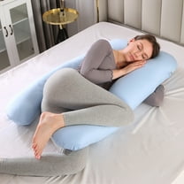 Eurhowing Large Body Pillow, Full Body Pillow for Side Sleeper, Long Bed Pillow with Detachable Cover for Adults, Hypoallergenic Cooling Fabric (47in, Blue)
