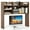 Rustic Brown, variant on Gymax 3-Tier Desktop Bookshelf w/ 6 Shelves Desk Organizer for Computer Desk Brown