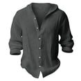 thumbnail image 4 of Splozh Chemise Boutonnée Garçon Été Basique Décontractée Manches Longues Chandails Garçon Chemise Boutonnée Garçon Chemise à Col, Gris Foncé, 12-13 Ans, 4 of 4